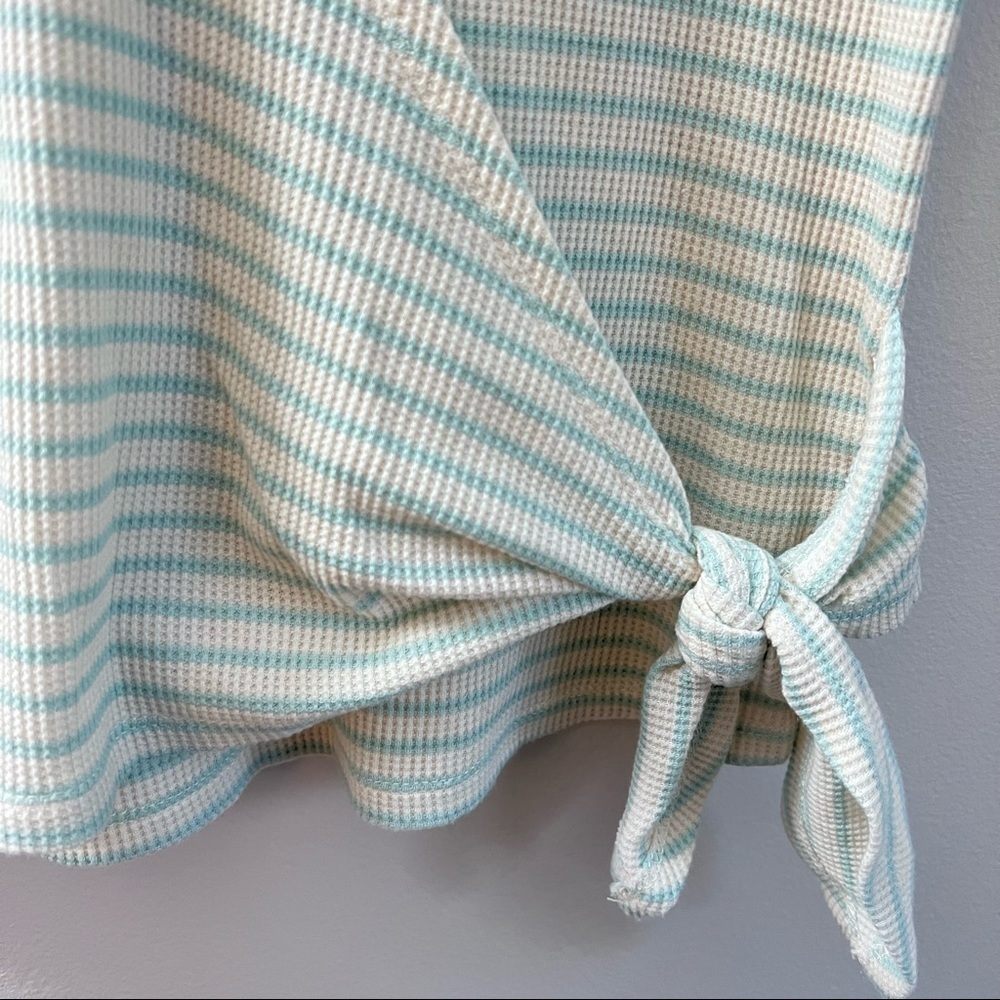 Copper Key waffle knit striped wrap top Large - Picture 5 of 8